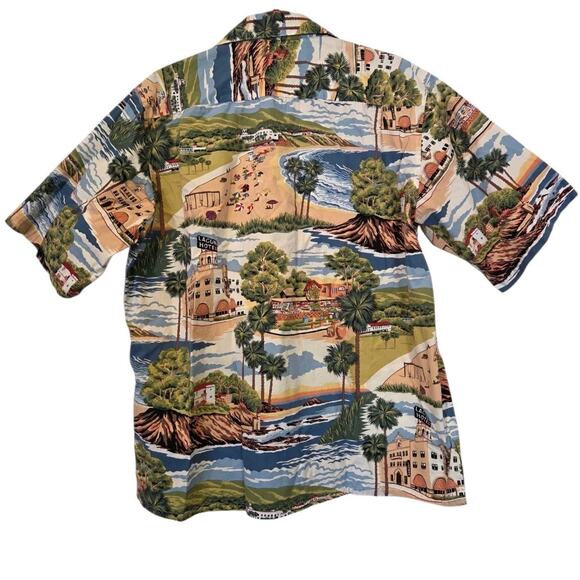 REYN SPOONER Laguna Beach Men's California Landmarks Aloha Hawaiian Shirt | M - Picture 8 of 16